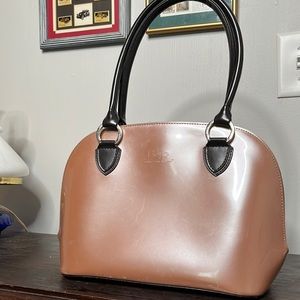 Nude pink and brown Beijo purse with silver hardware